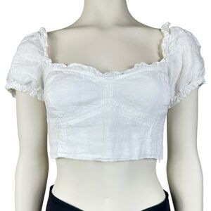 Wilfred White Wander Blouse Aritzia Crop Top